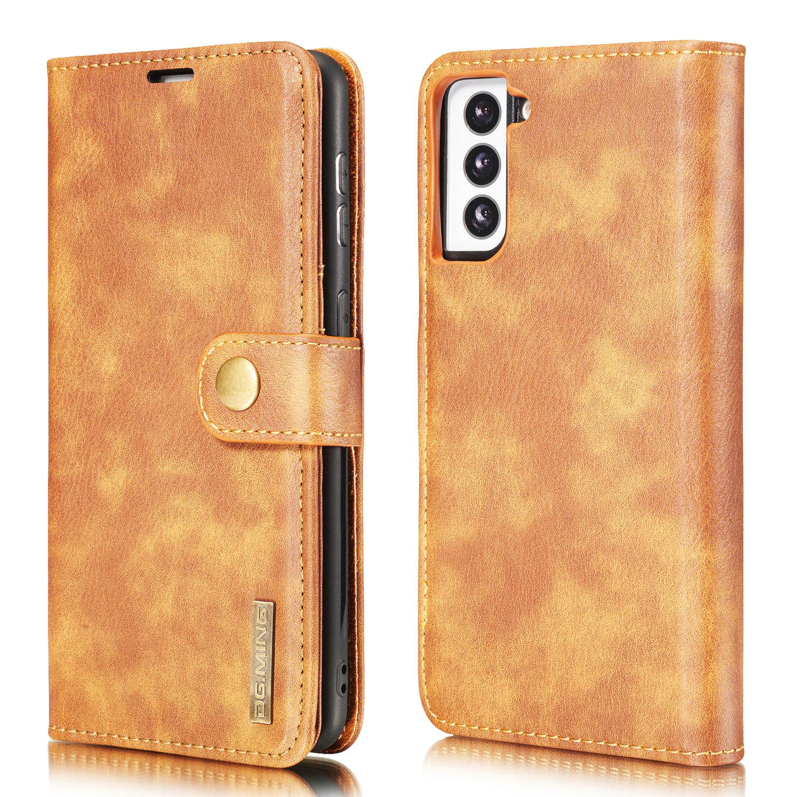 Samsung Galaxy S21 Pungetui med aftageligt cover, Cognac