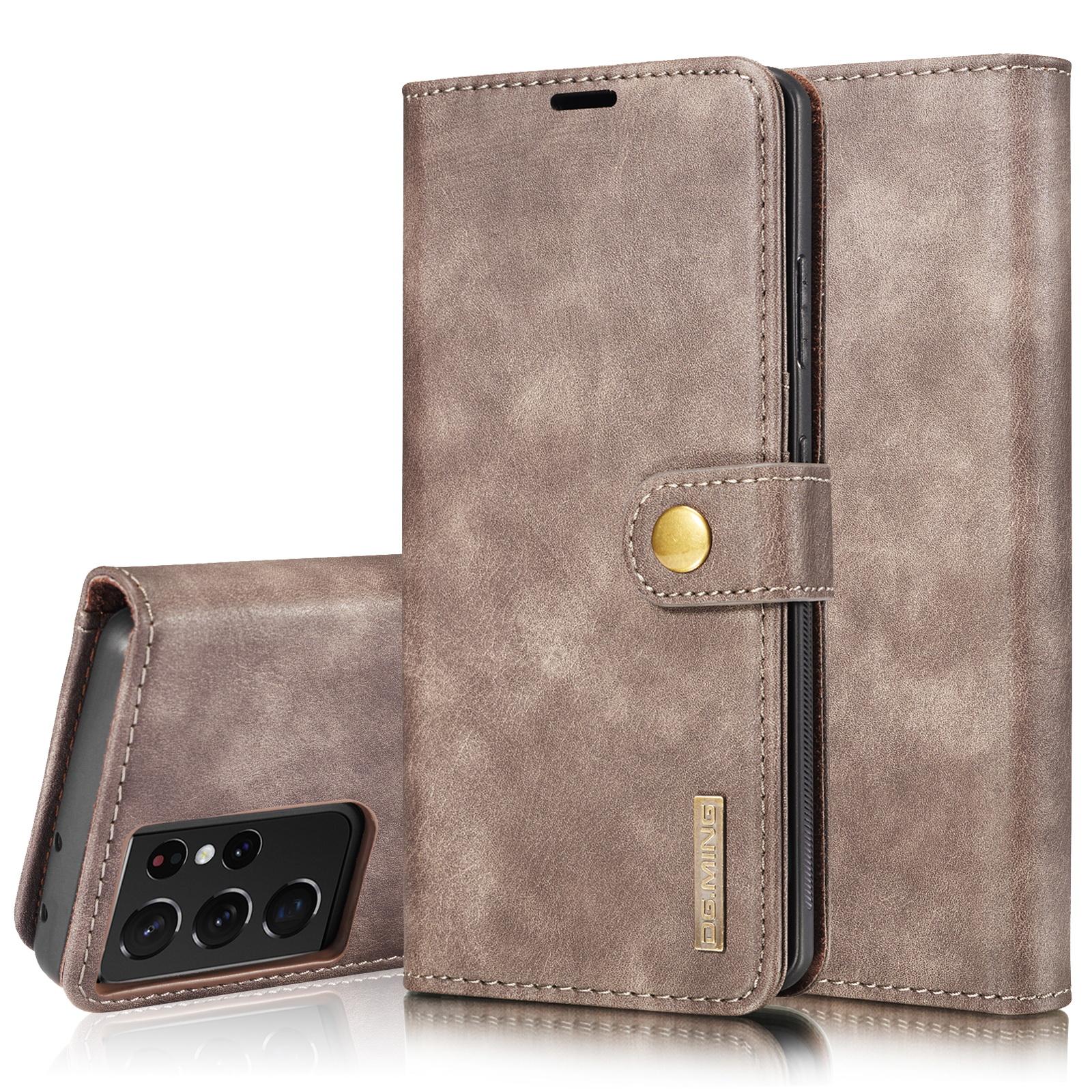 Samsung Galaxy S21 Ultra Pungetui med aftageligt cover, Brown