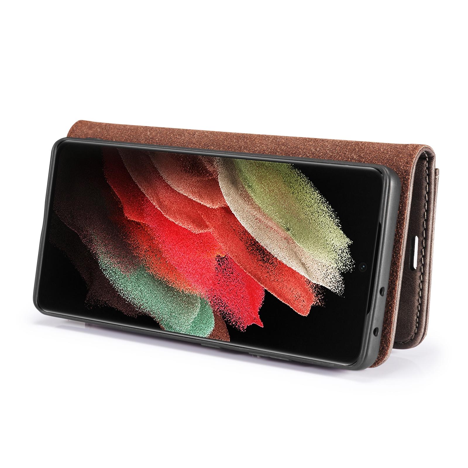 Samsung Galaxy S21 Ultra Pungetui med aftageligt cover, Brown