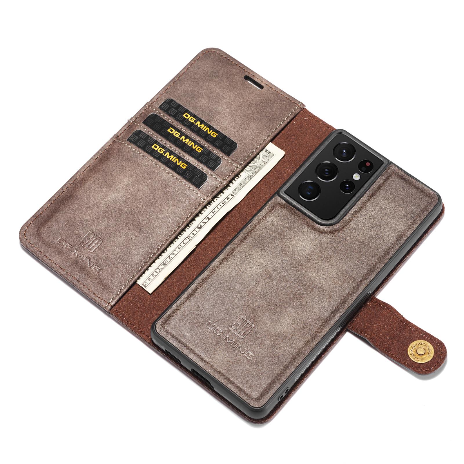 Samsung Galaxy S21 Ultra Pungetui med aftageligt cover, Brown