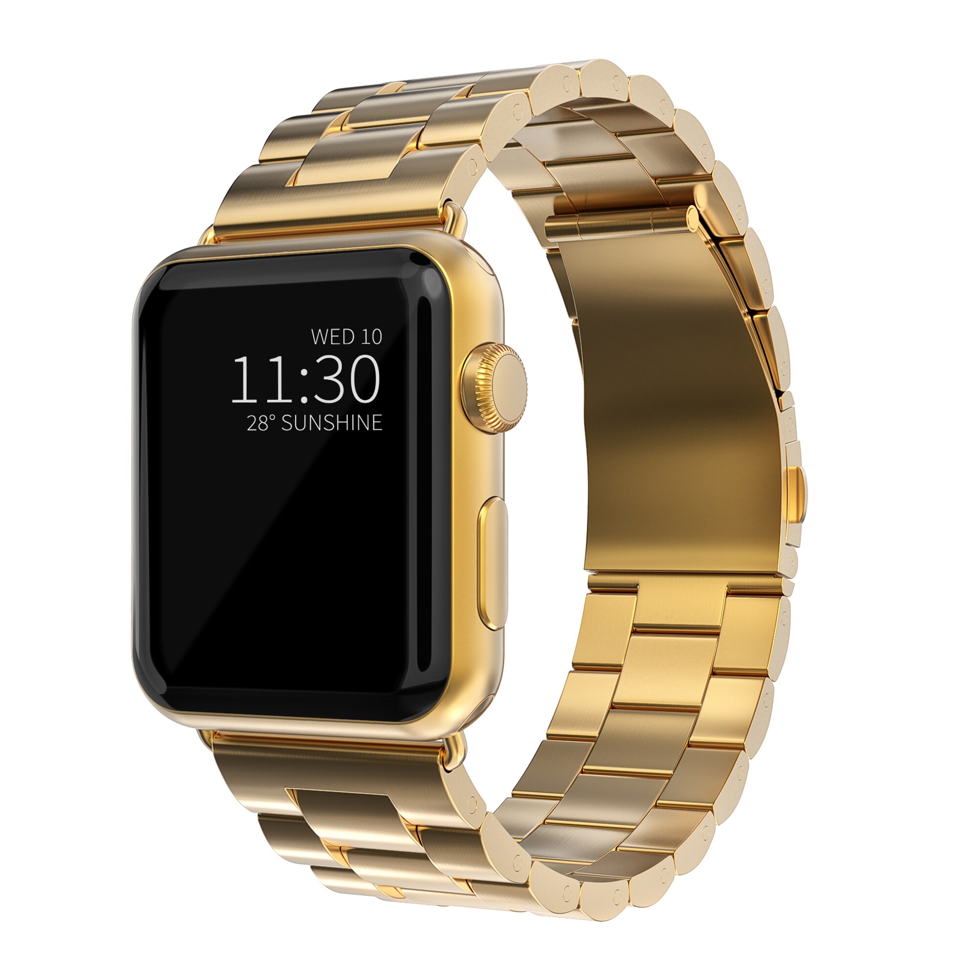 Apple Watch Series 4-6 40mm Stilrent linkarmbånd i metal, Guld