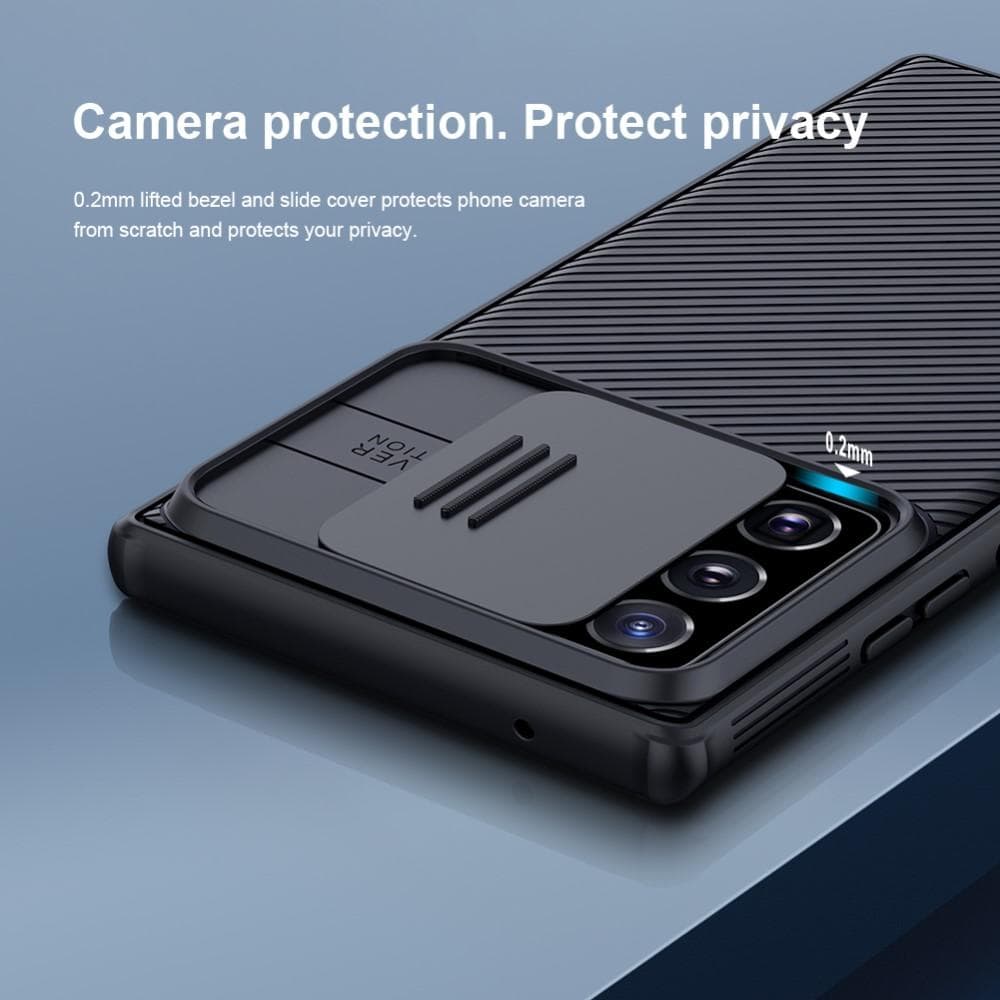 Samsung Galaxy Note 20 Ultra Cover med kamerabeskyttelse - CamShield, Sort