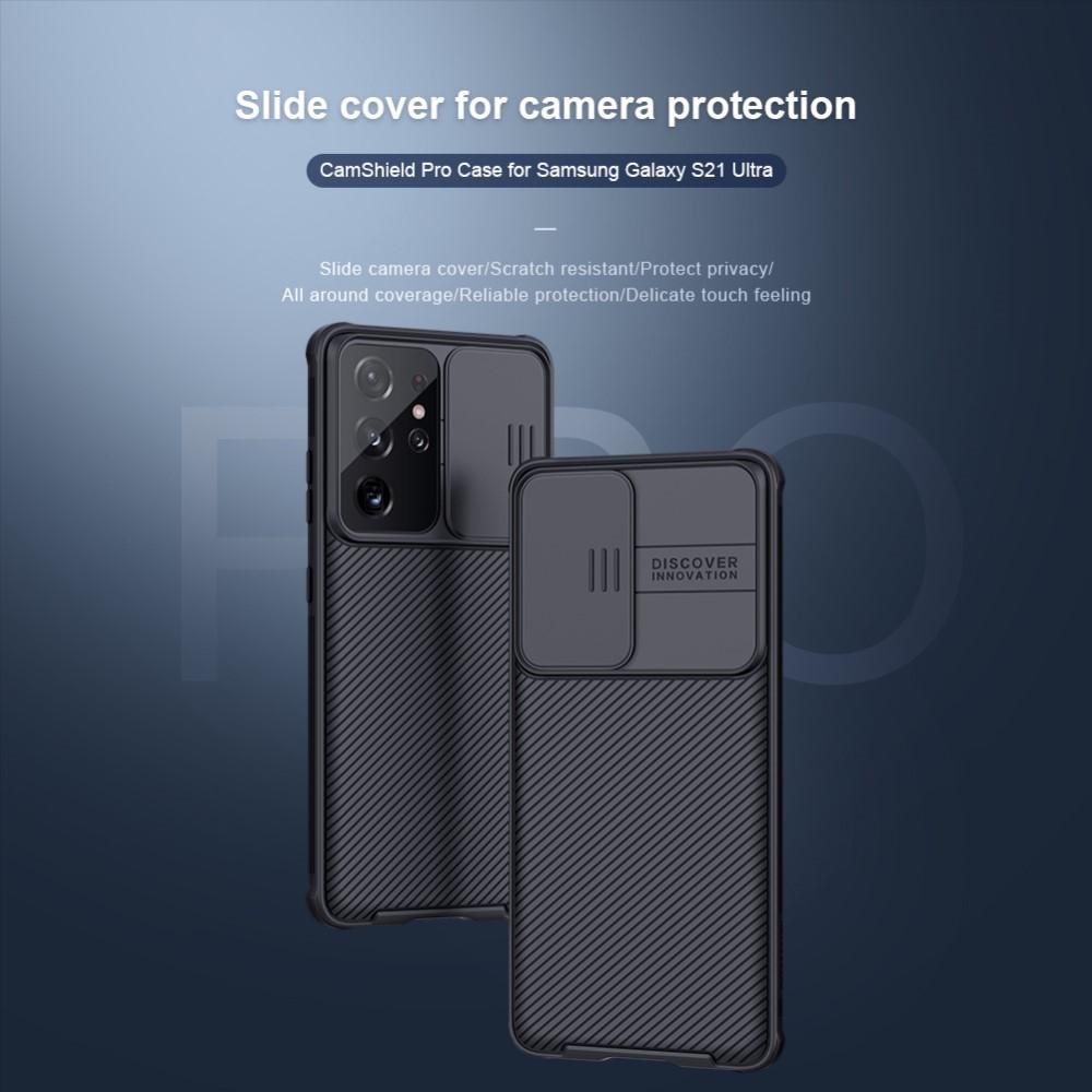 Samsung Galaxy S21 Ultra Cover med kamerabeskyttelse - CamShield, Sort