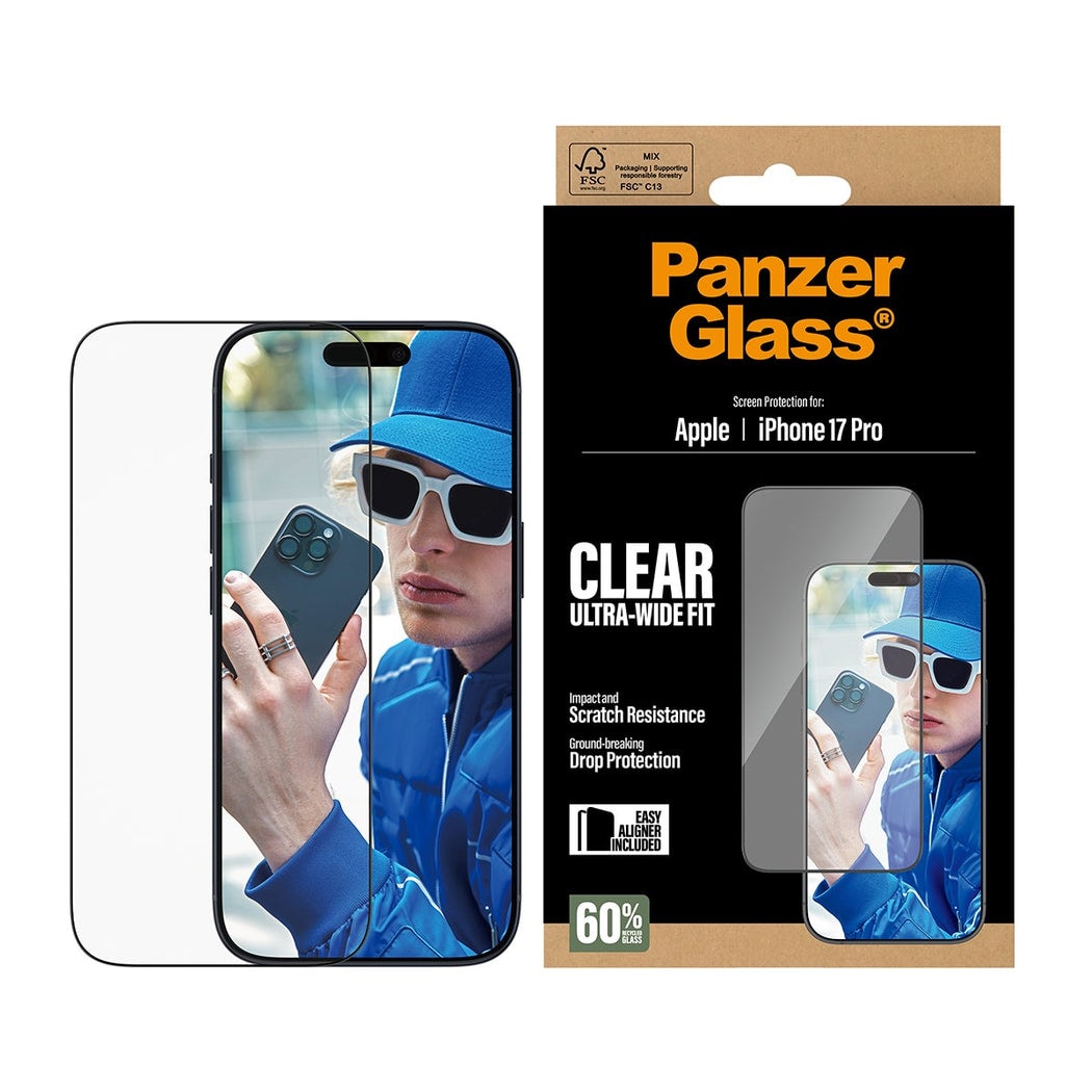 iPhone 17 Pro Skærmbeskytter med monteringsramme - Ultra Wide Fit