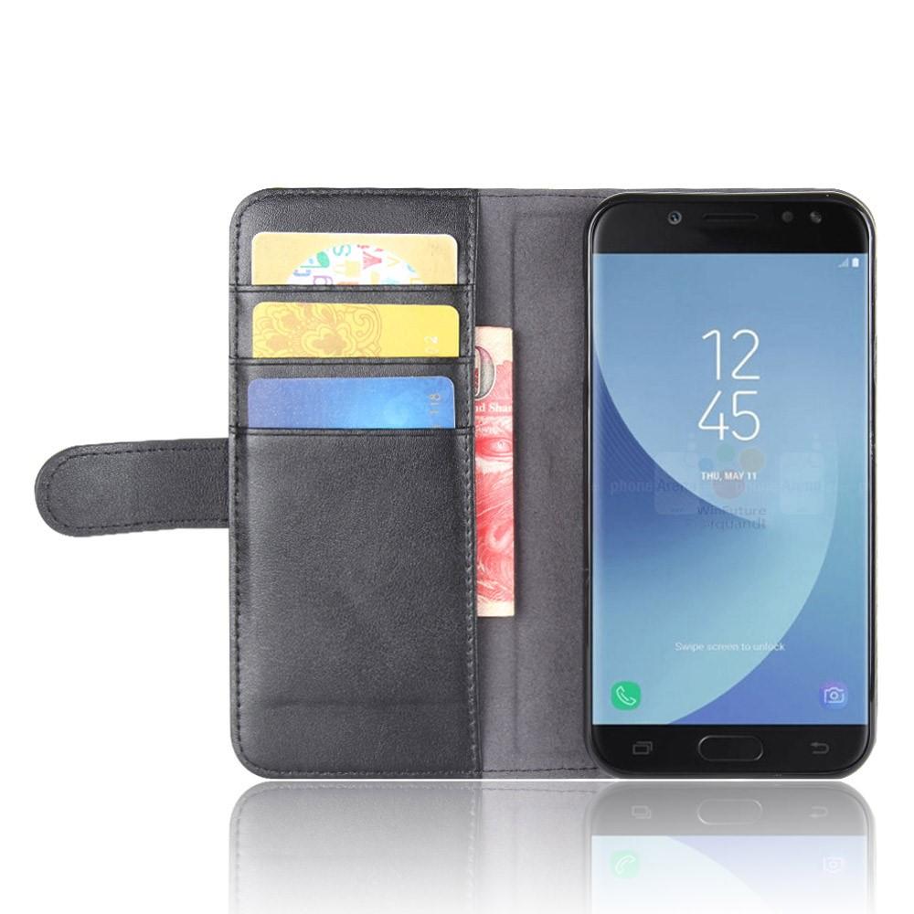 Samsung Galaxy J5 2017 Slankt mobiletui i ægte læder, Sort