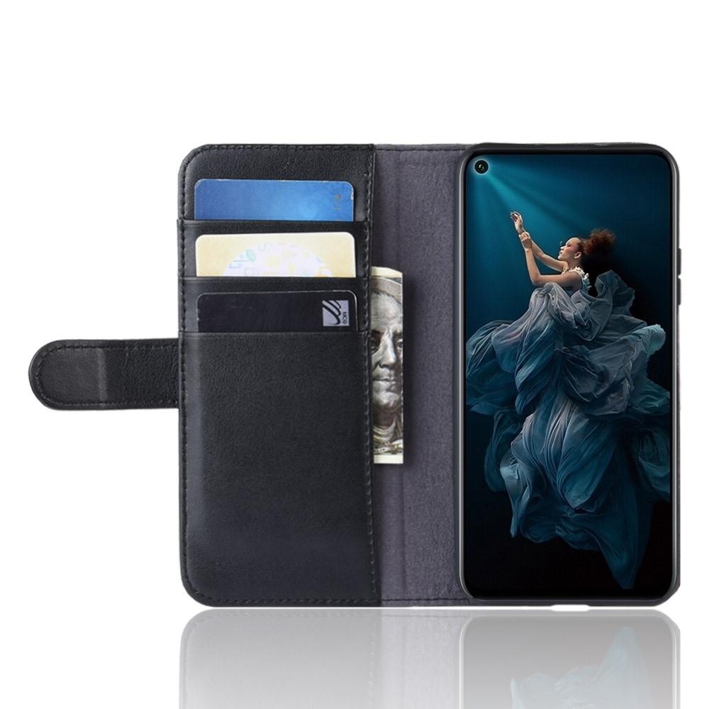 Huawei Honor 20 Slankt mobiletui i ægte læder, Sort