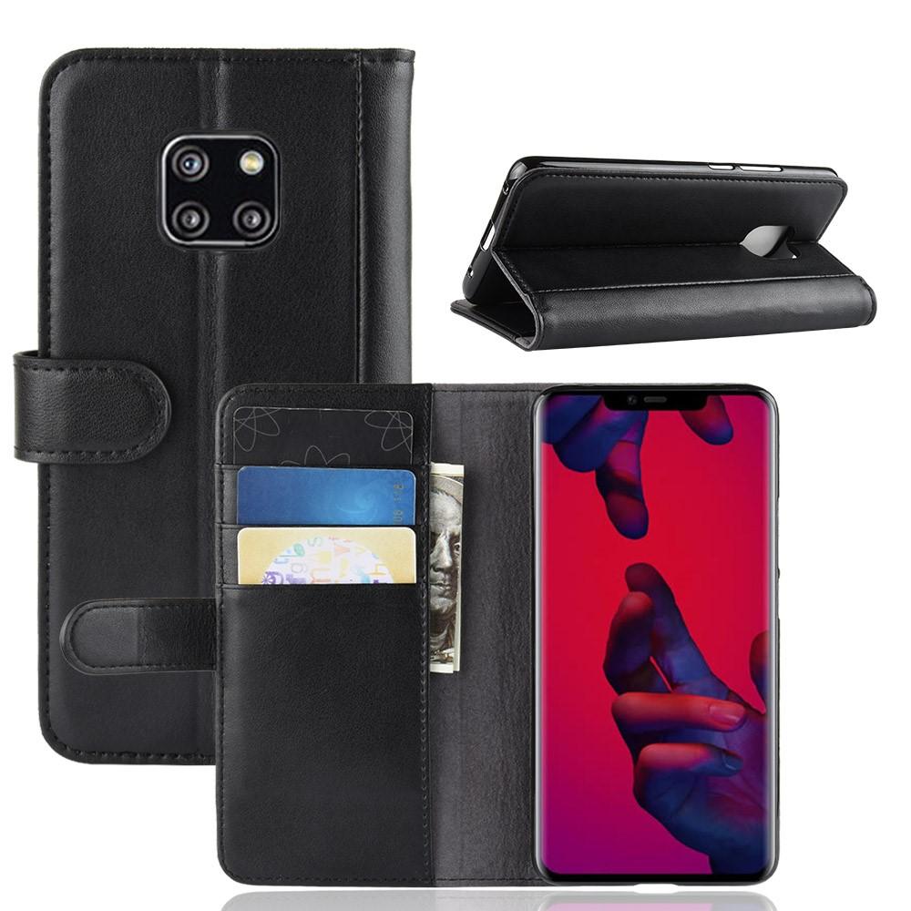 Huawei Mate 20 Pro Slankt mobiletui i ægte læder, Sort