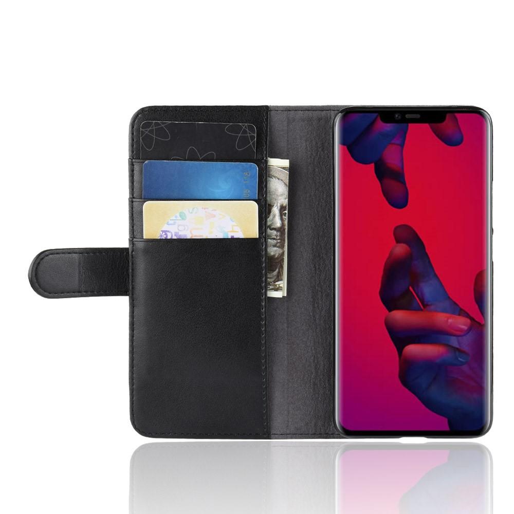 Huawei Mate 20 Pro Slankt mobiletui i ægte læder, Sort