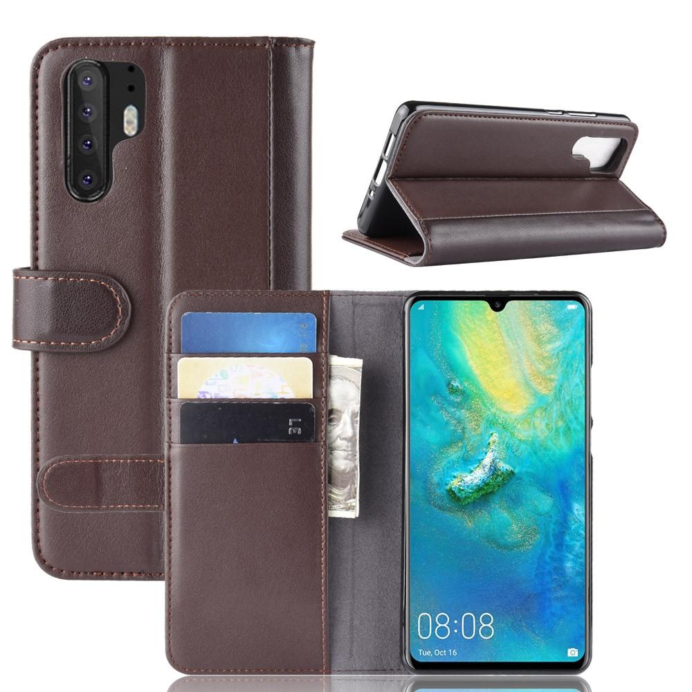Huawei P30 Pro Slankt mobiletui i ægte læder, Brun