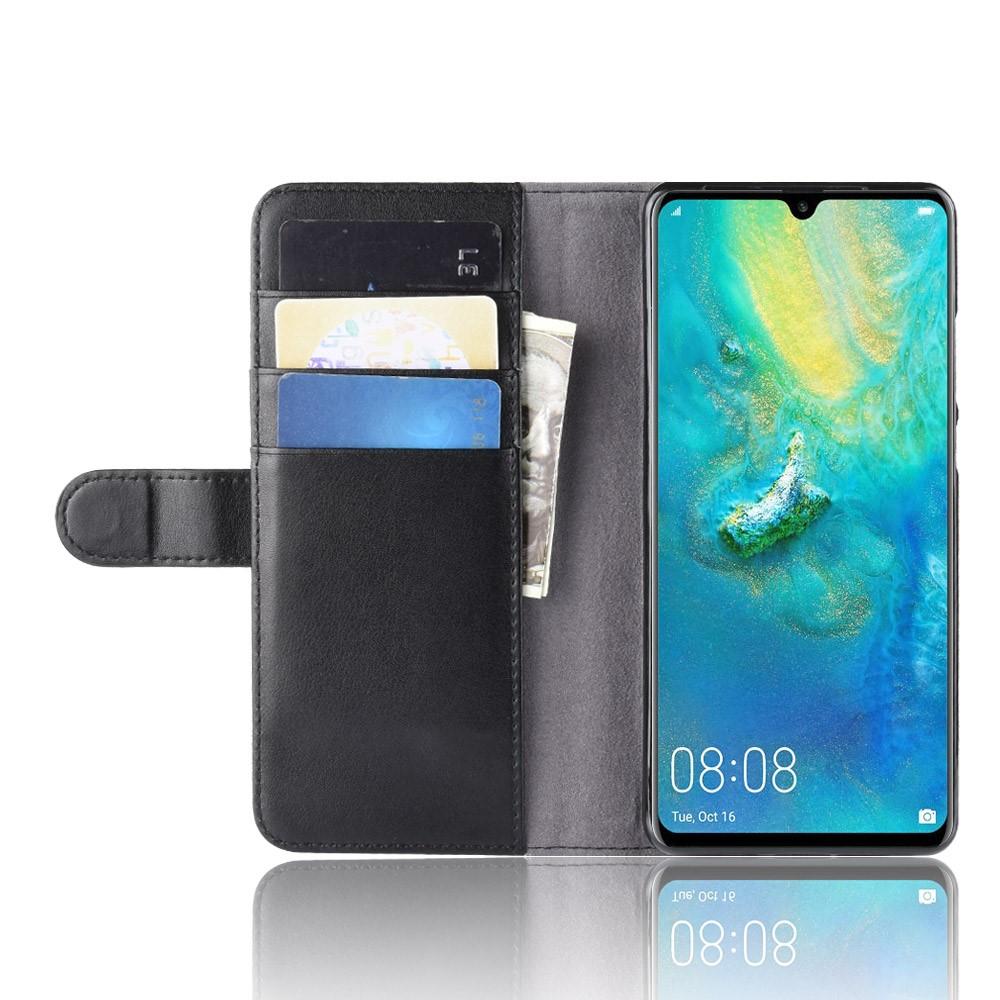 Huawei P30 Pro Slankt mobiletui i ægte læder, Sort