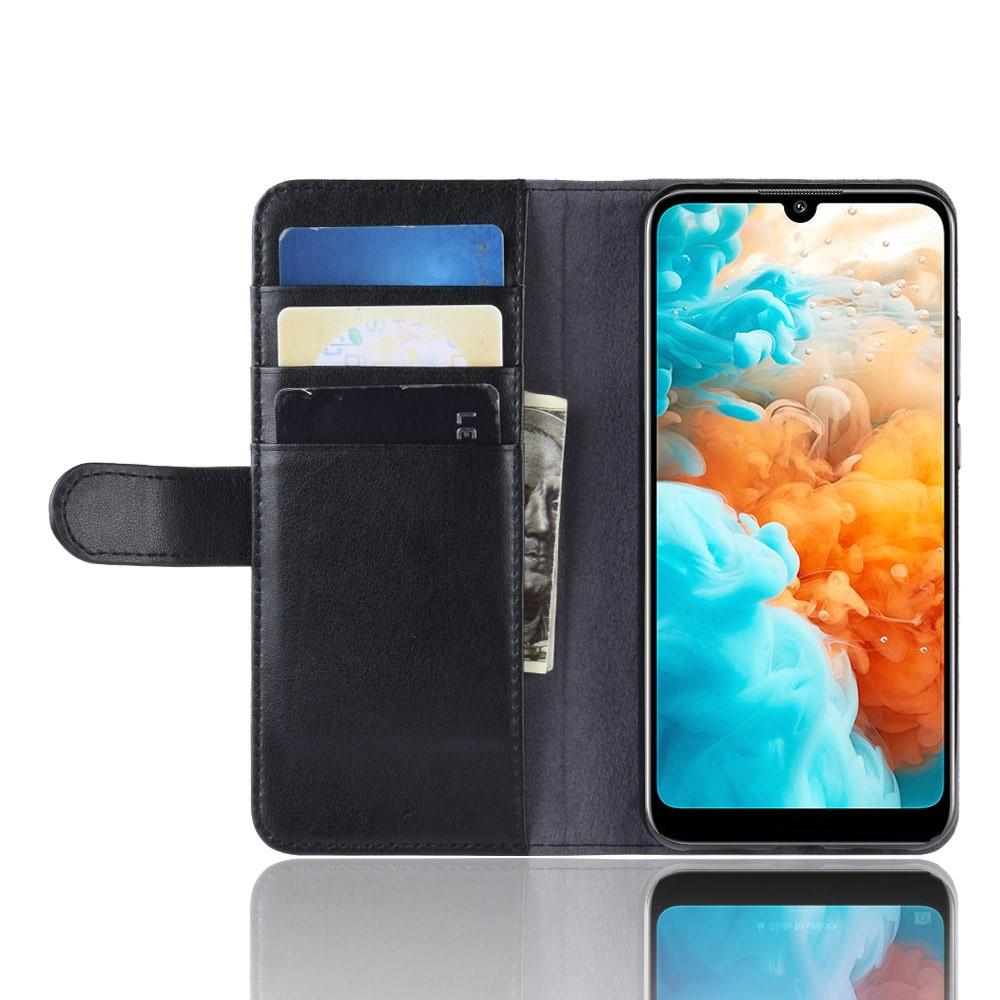 Huawei Y6 2019 Slankt mobiletui i ægte læder, Sort