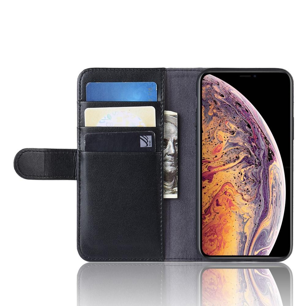 iPhone 11 Pro Max Slankt mobiletui i ægte læder, Sort
