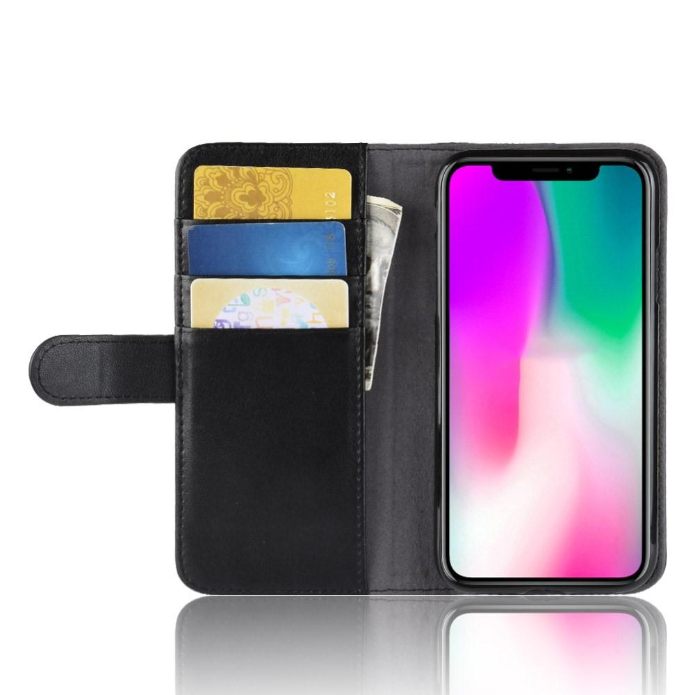 iPhone Xr Slankt mobiletui i ægte læder, Sort