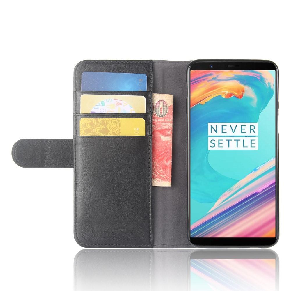  OnePlus 5T Slankt mobiletui i ægte læder, Sort