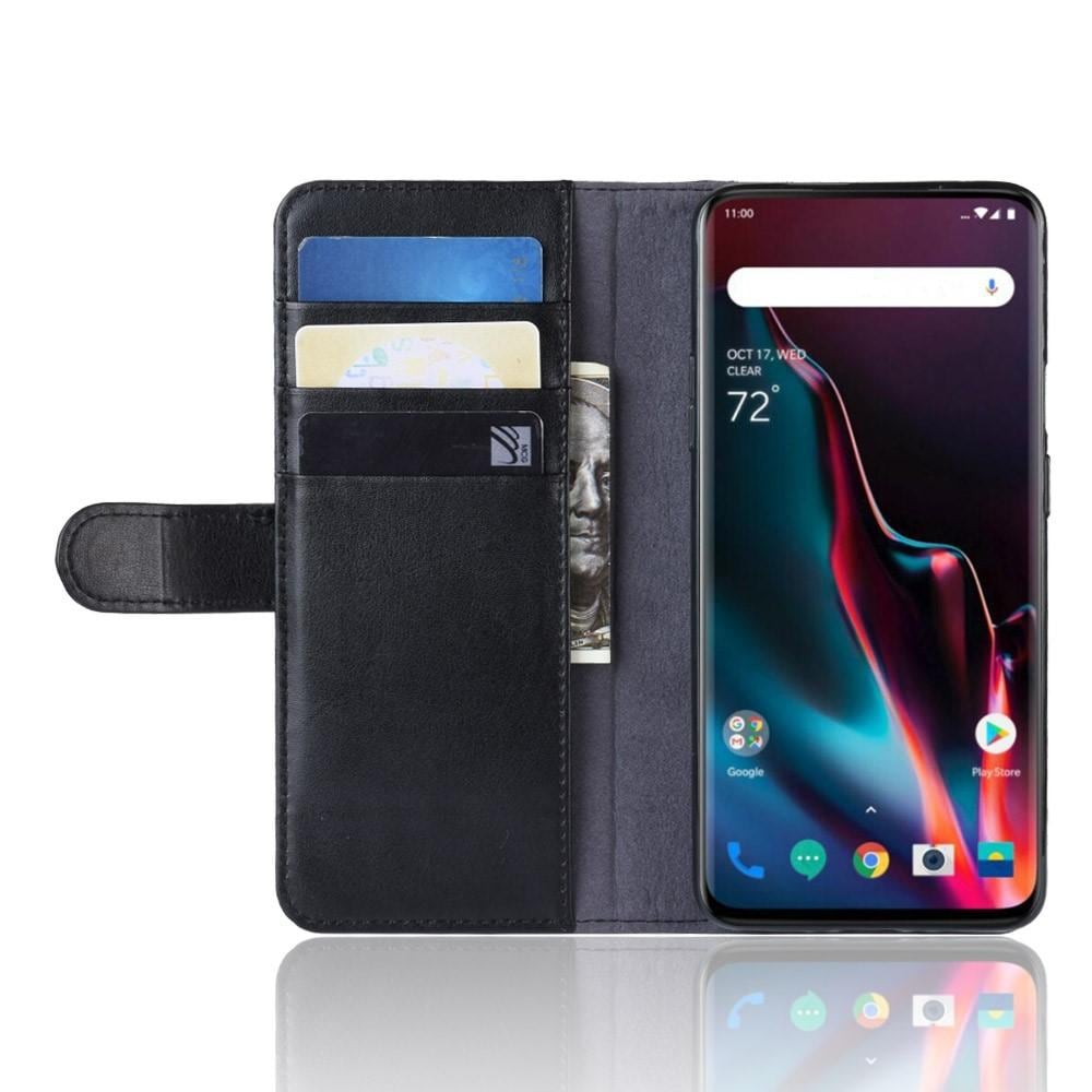  OnePlus 7 Pro Slankt mobiletui i ægte læder, Sort