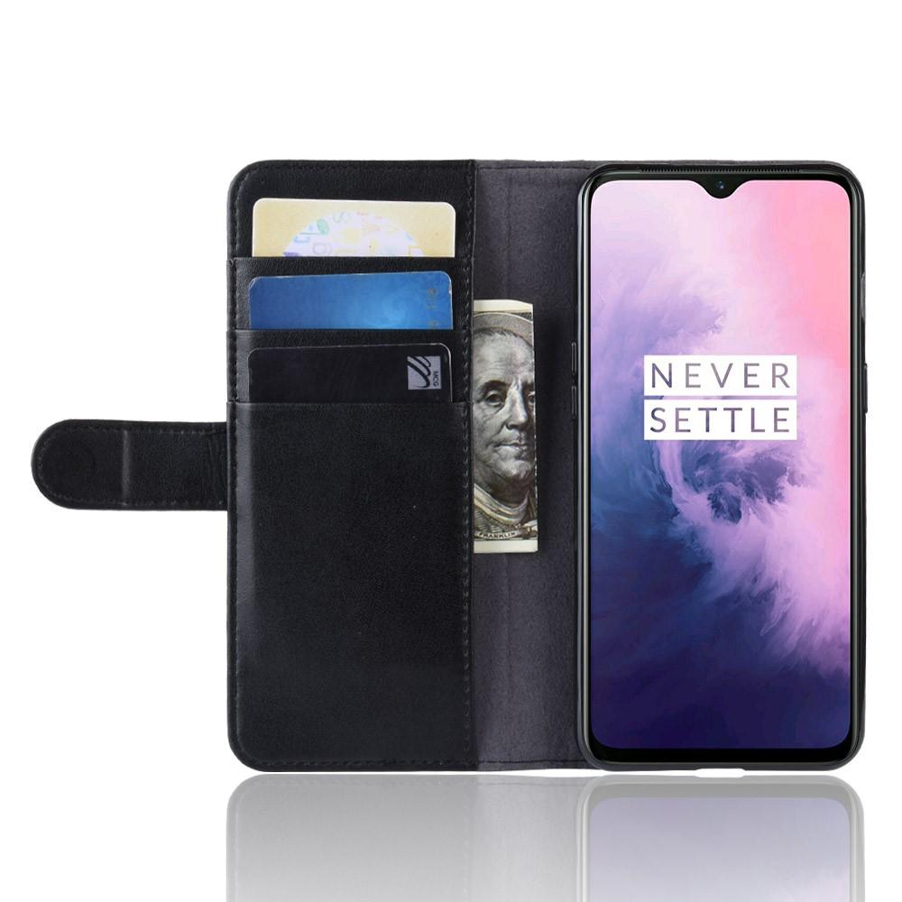  OnePlus 7 Slankt mobiletui i ægte læder, Sort