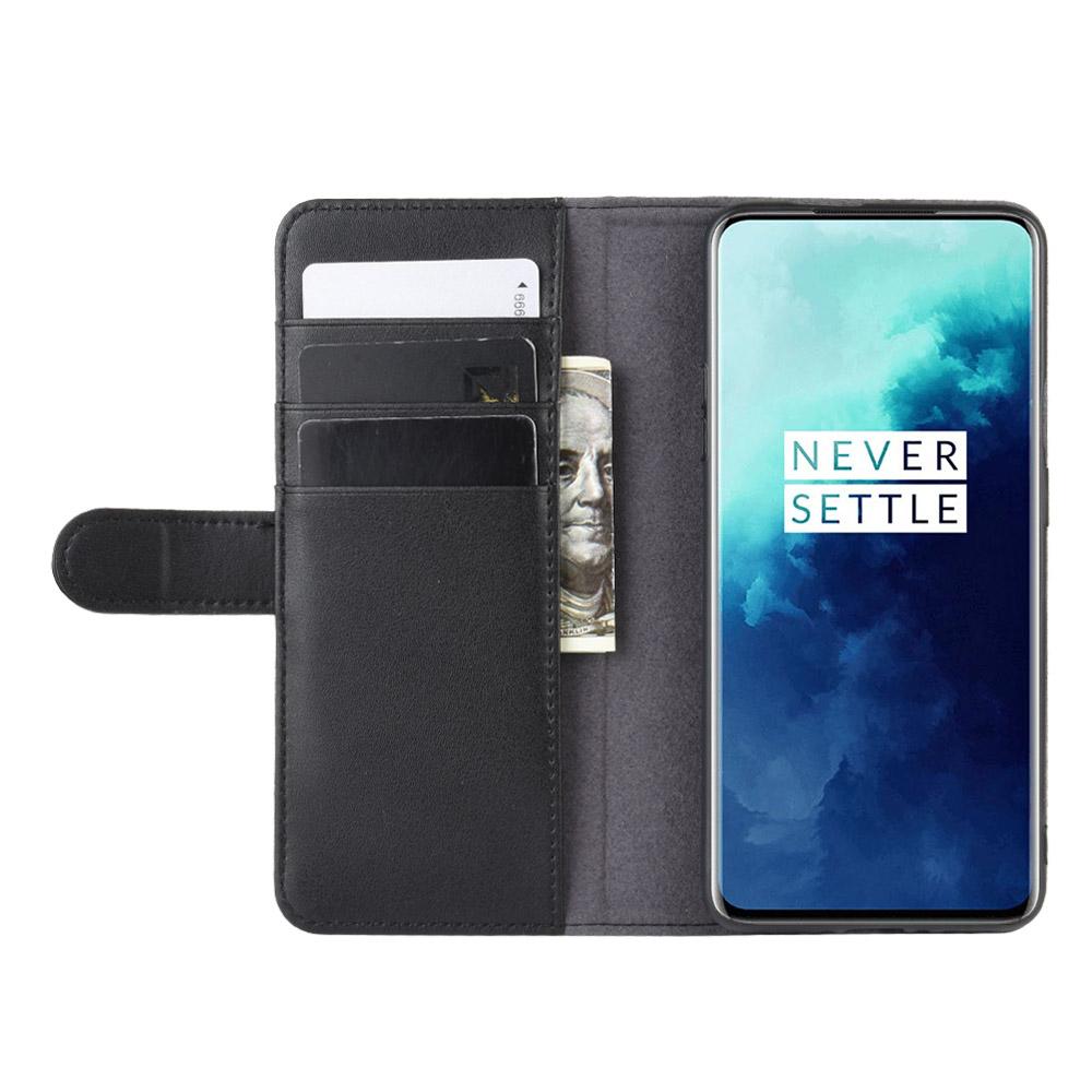  OnePlus 7T Pro Slankt mobiletui i ægte læder, Sort