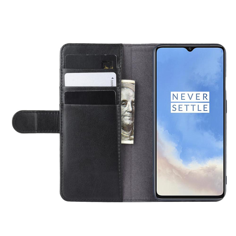  OnePlus 7T Slankt mobiletui i ægte læder, Sort