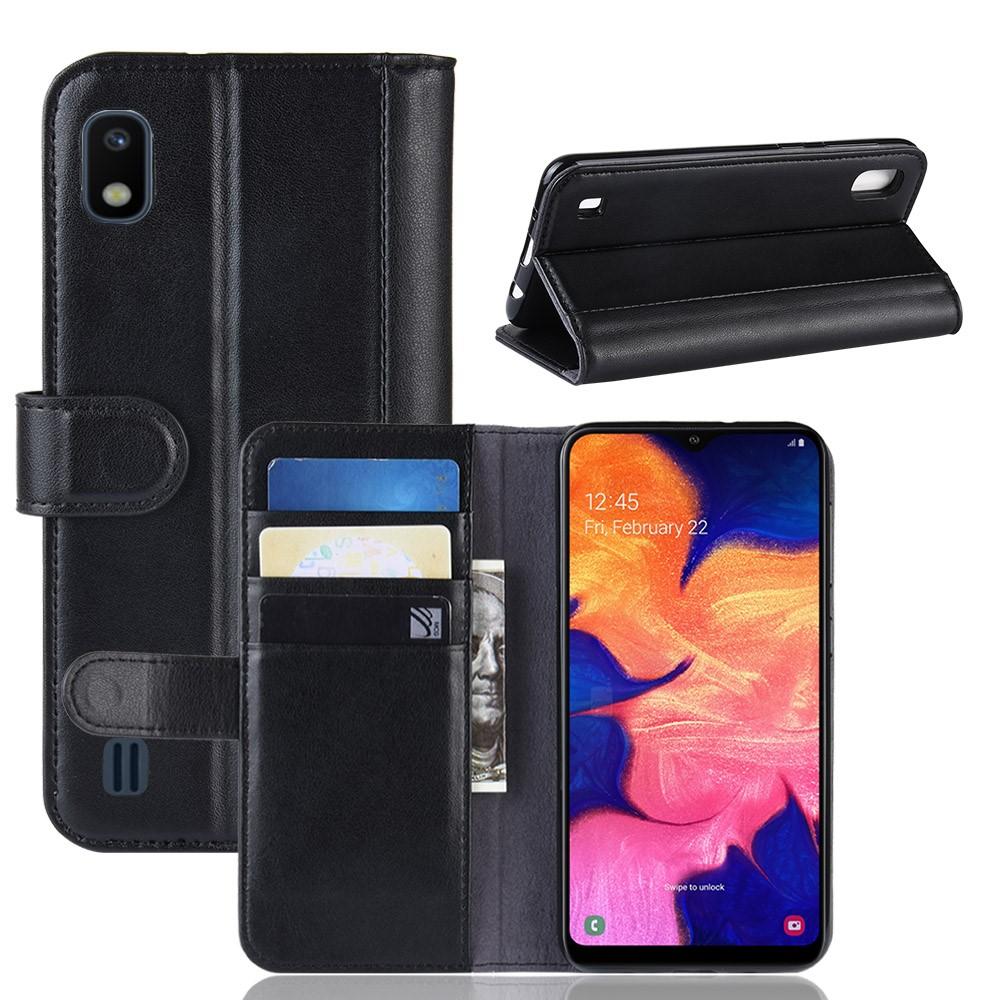 Samsung Galaxy A10 Slankt mobiletui i ægte læder, Sort