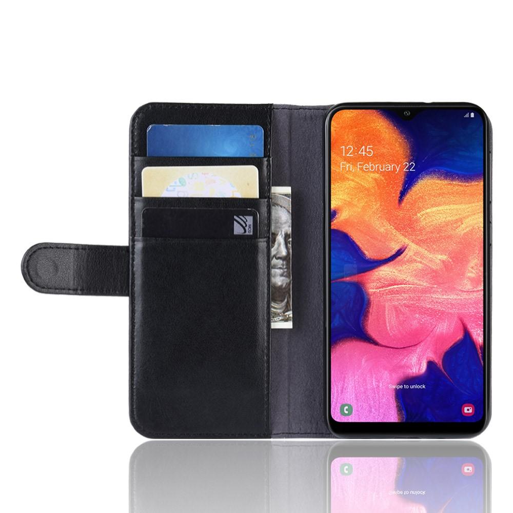 Samsung Galaxy A10 Slankt mobiletui i ægte læder, Sort
