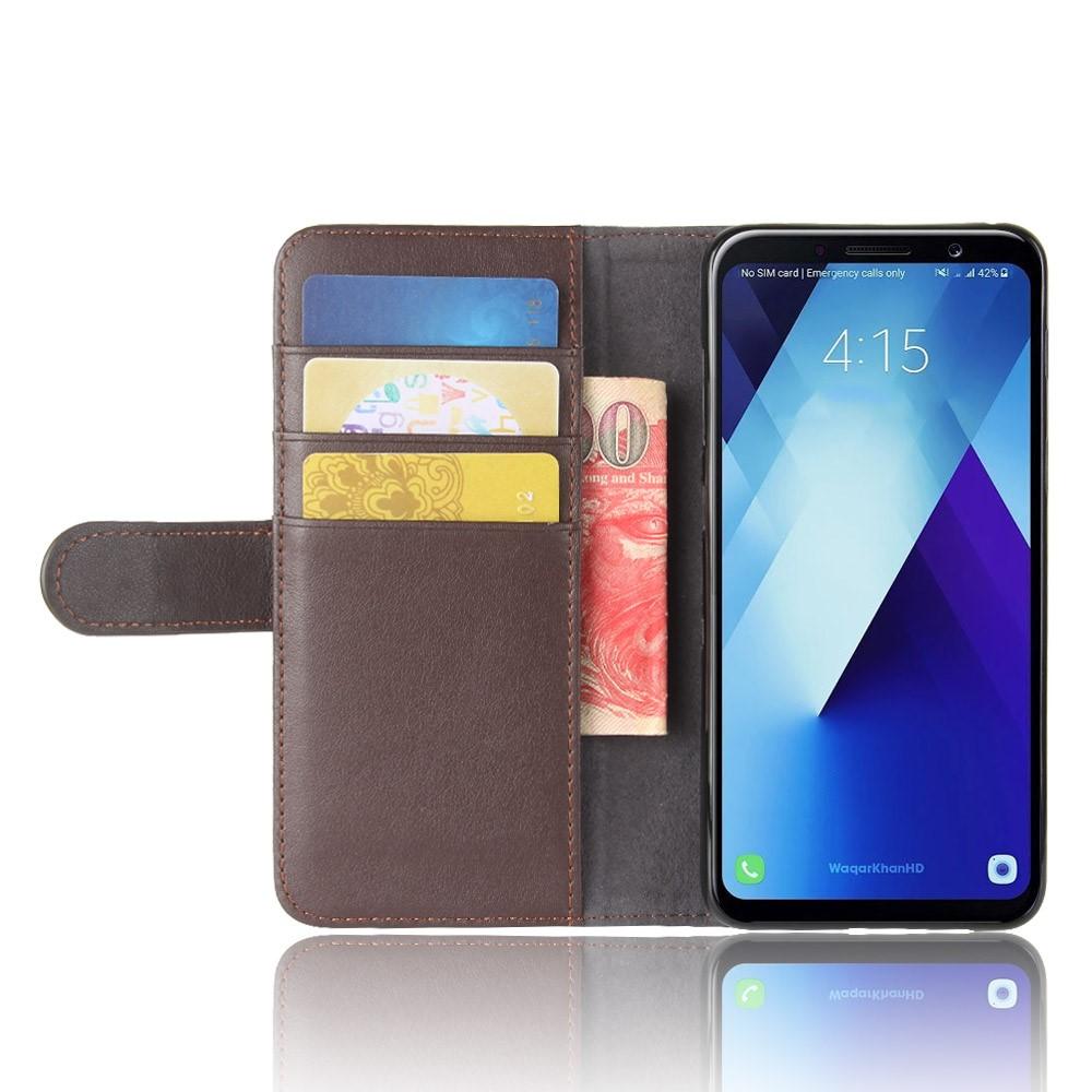 Samsung Galaxy A8 2018 Slankt mobiletui i ægte læder, Brun