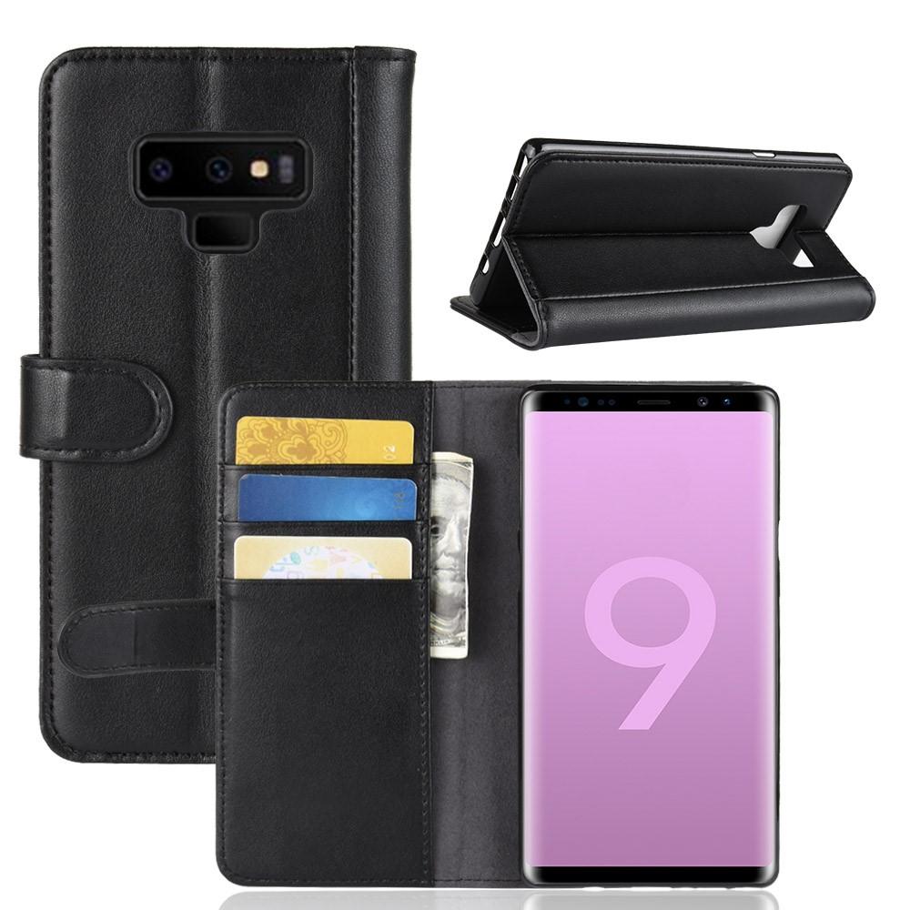 Samsung Galaxy Note 9 Slankt mobiletui i ægte læder, Sort