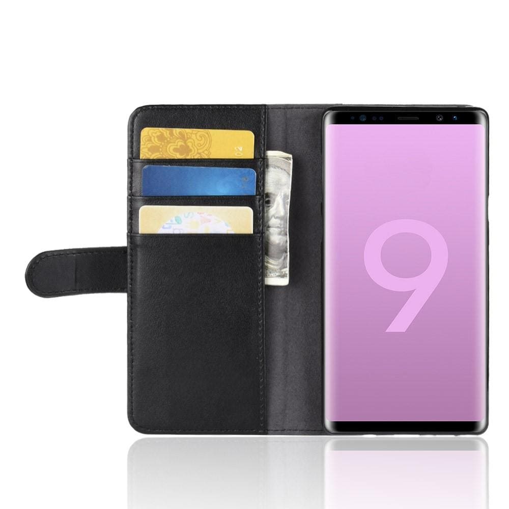 Samsung Galaxy Note 9 Slankt mobiletui i ægte læder, Sort