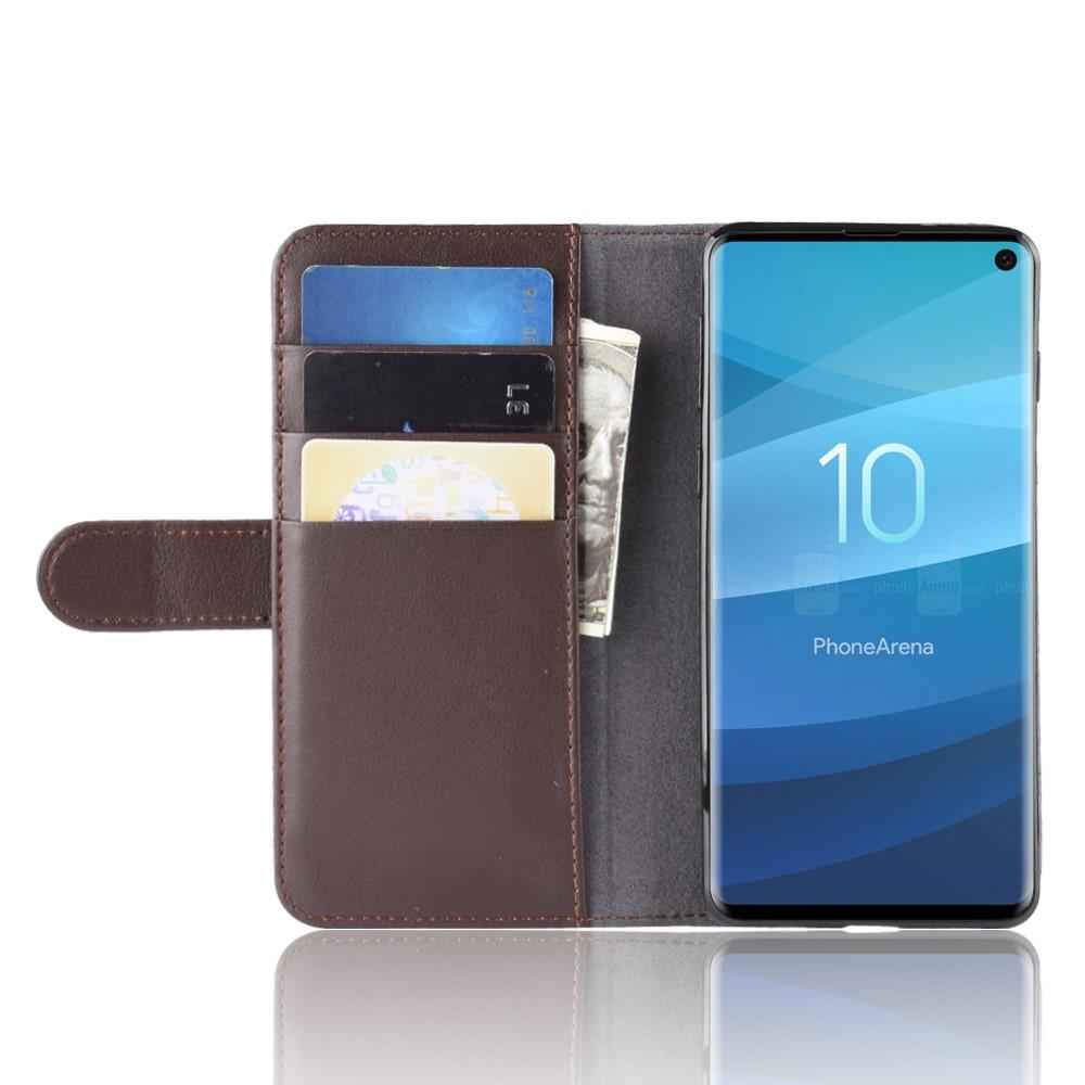 Samsung Galaxy S10 Slankt mobiletui i ægte læder, Brun