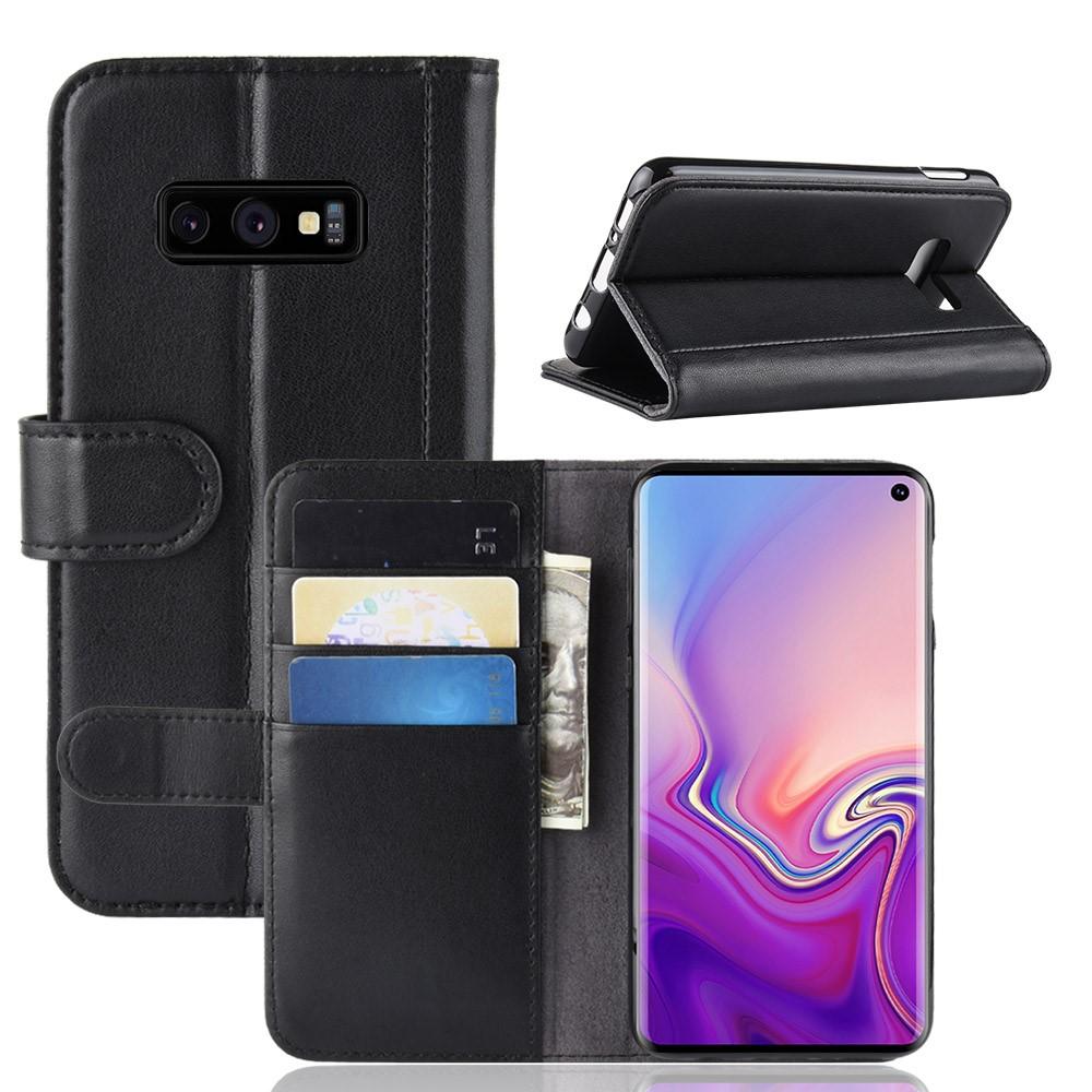 Samsung Galaxy S10e Slankt mobiletui i ægte læder, Sort