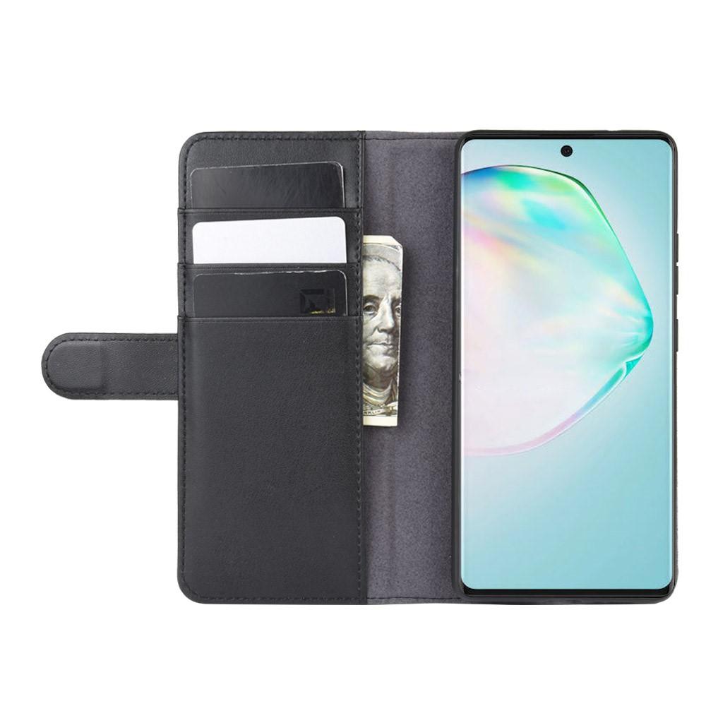 Samsung Galaxy S10 Lite Slankt mobiletui i ægte læder, Sort