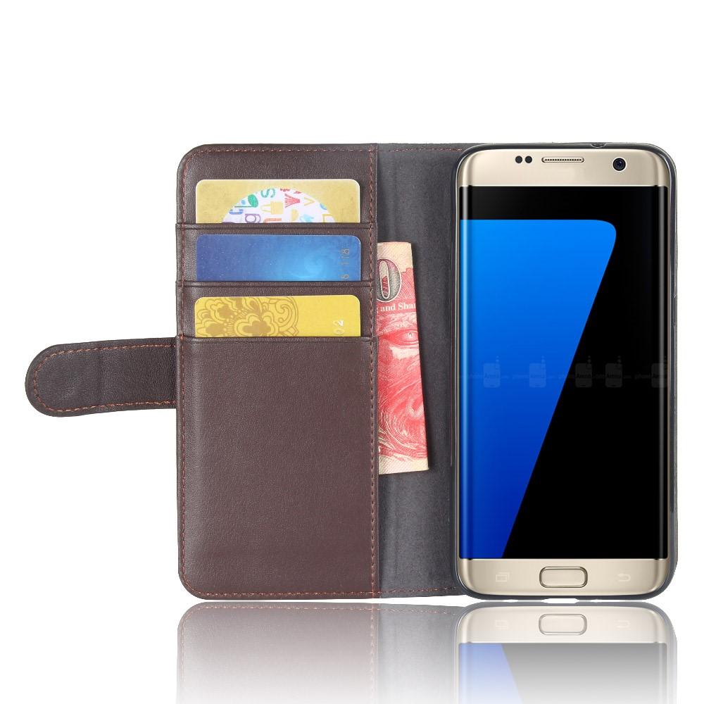 Samsung Galaxy S7 Edge Slankt mobiletui i ægte læder, Brun