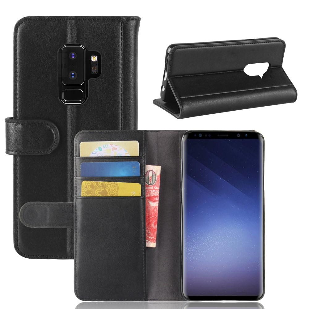 Samsung Galaxy S9 Plus Slankt mobiletui i ægte læder, Sort