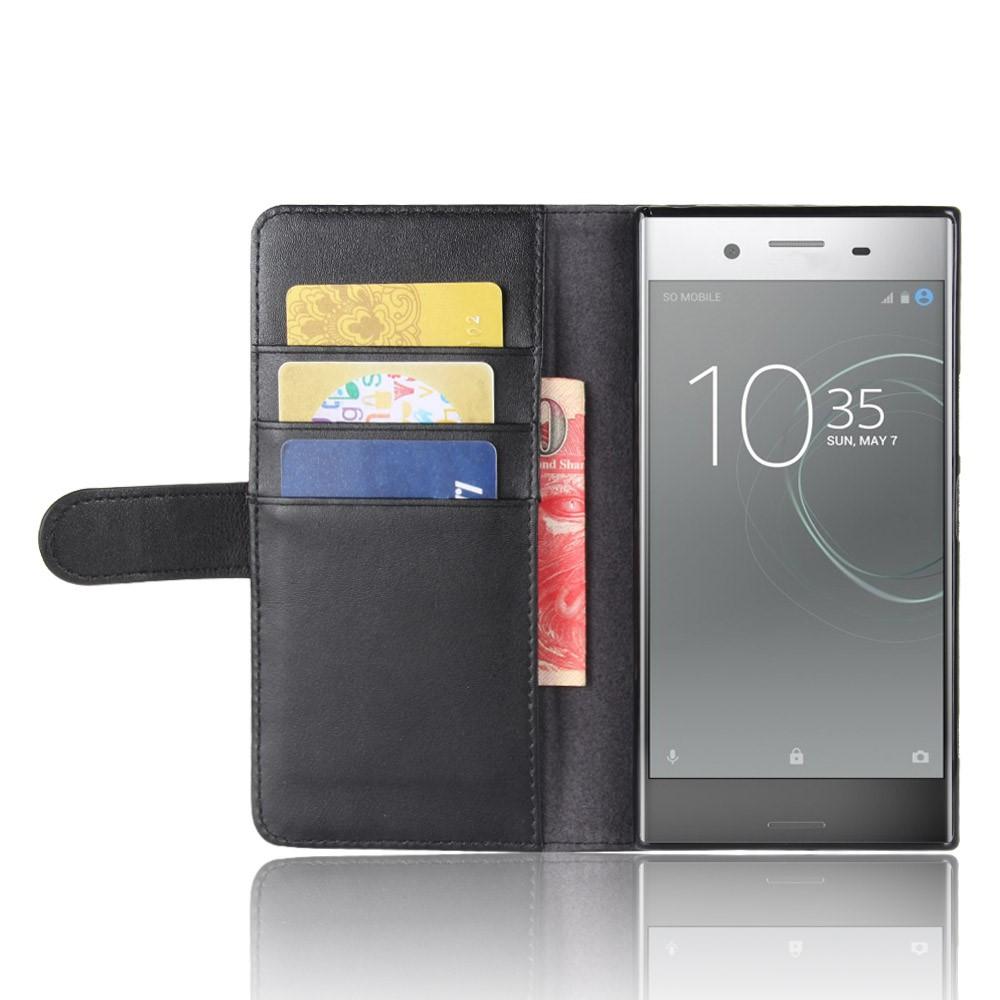 Sony Xperia XZ Premium Slankt mobiletui i ægte læder, Sort