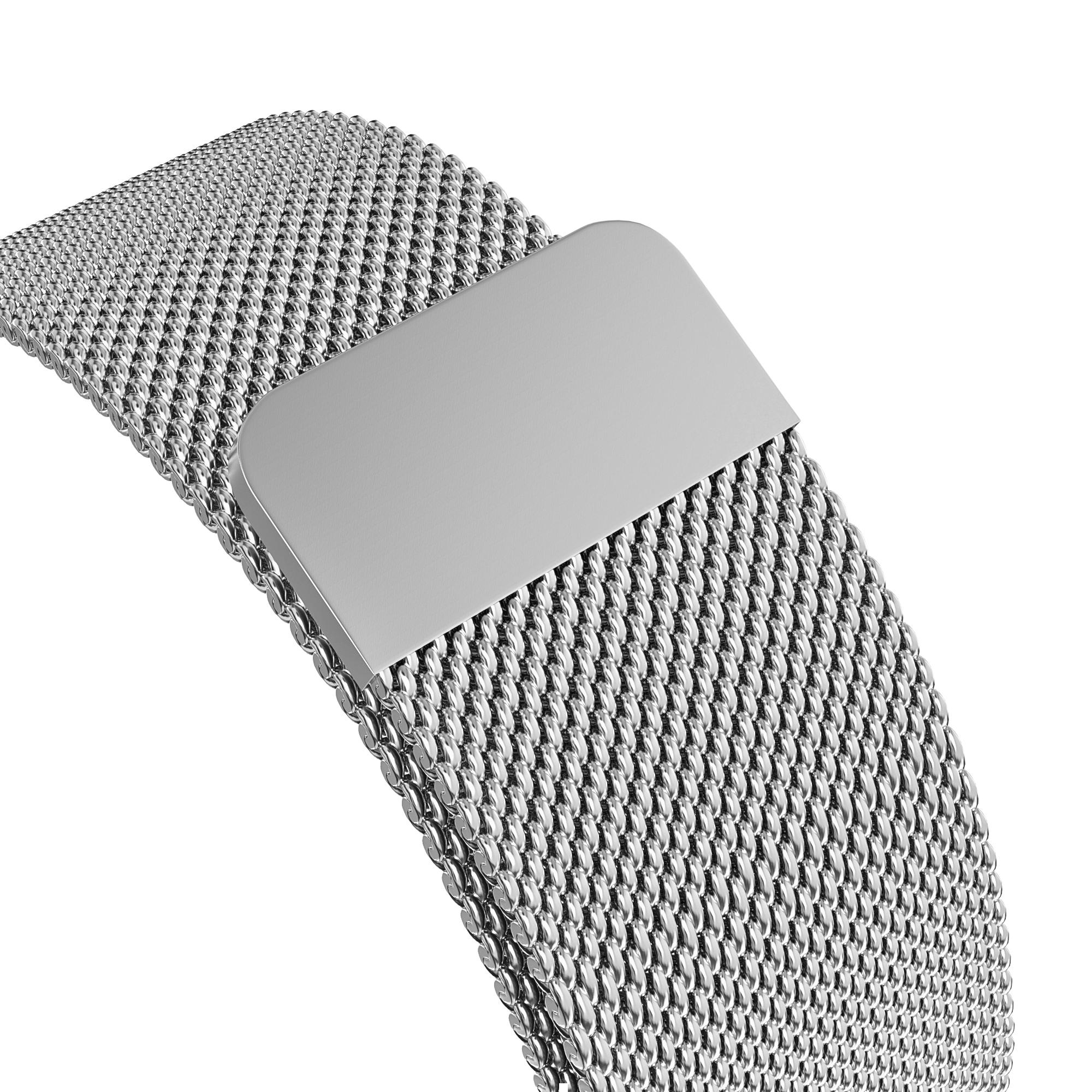 Apple Watch Series 8 41mm Armbånd Milanese Loop, Sølv