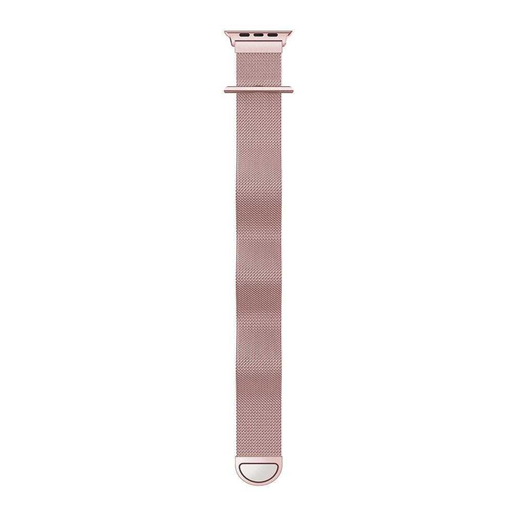 Apple Watch Series 8 45mm Armbånd Milanese Loop, Lyserød guld