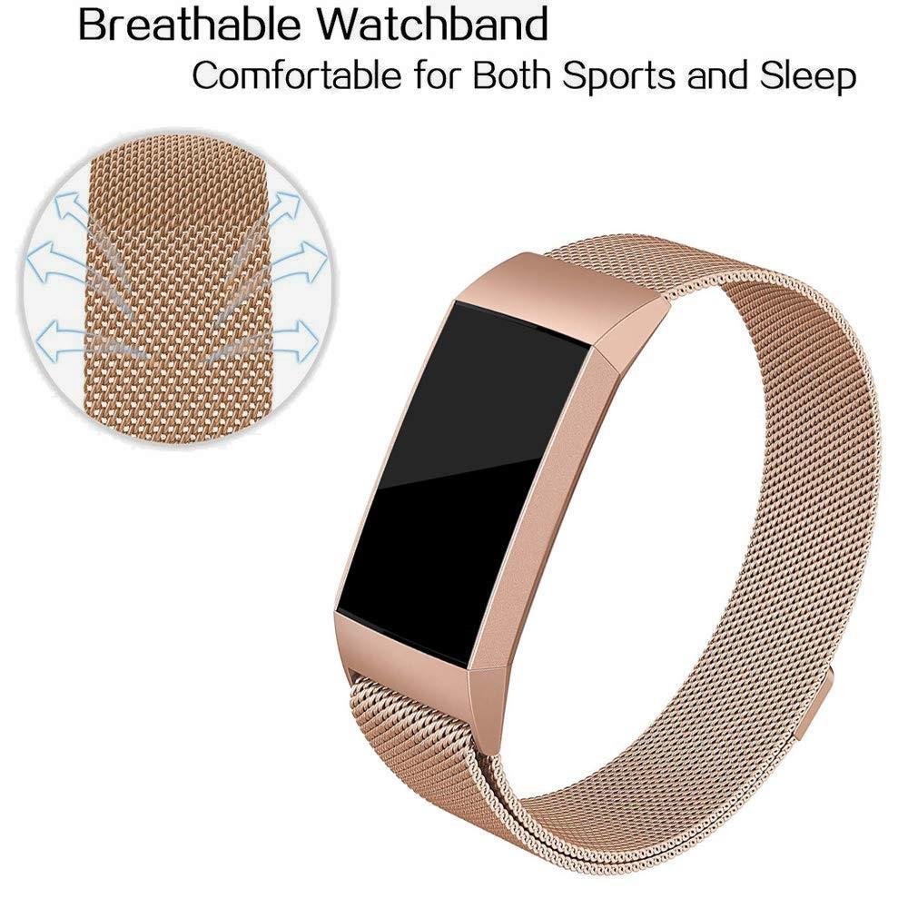 Fitbit Charge 3/Charge 4 Armbånd Milanese Loop, Rose guld