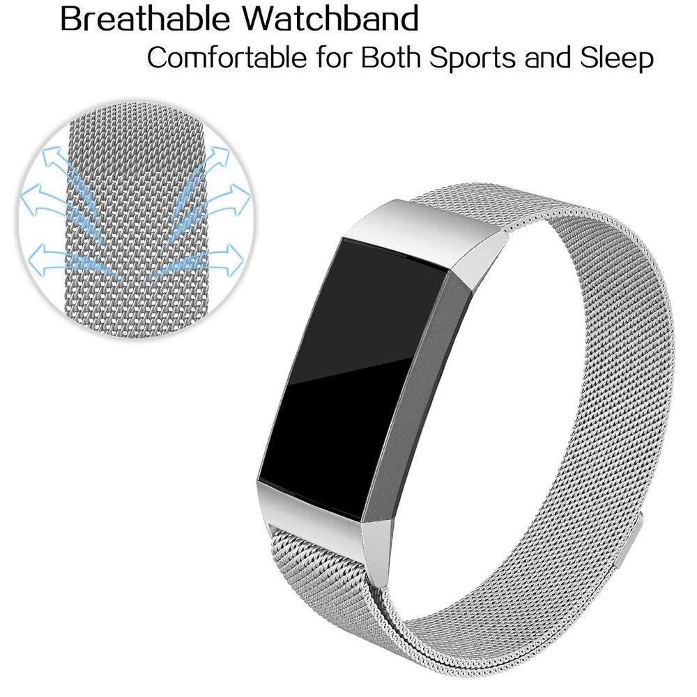 Fitbit Charge 3/Charge 4 Armbånd Milanese Loop, Sølv