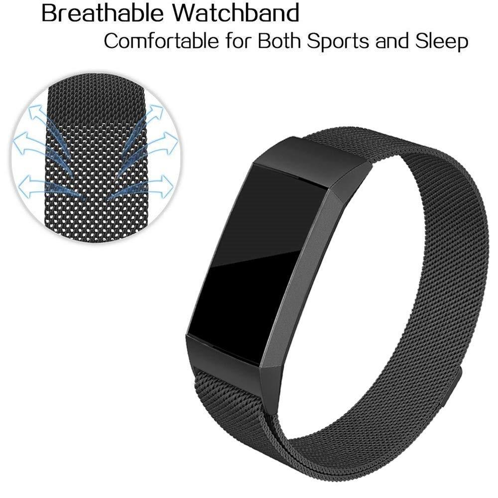 Fitbit Charge 3/Charge 4 Armbånd Milanese Loop, Sort