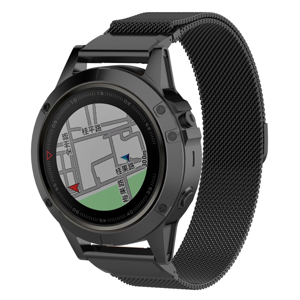 Garmin Instinct 3 50mm Armbånd Milanese Loop, Sort