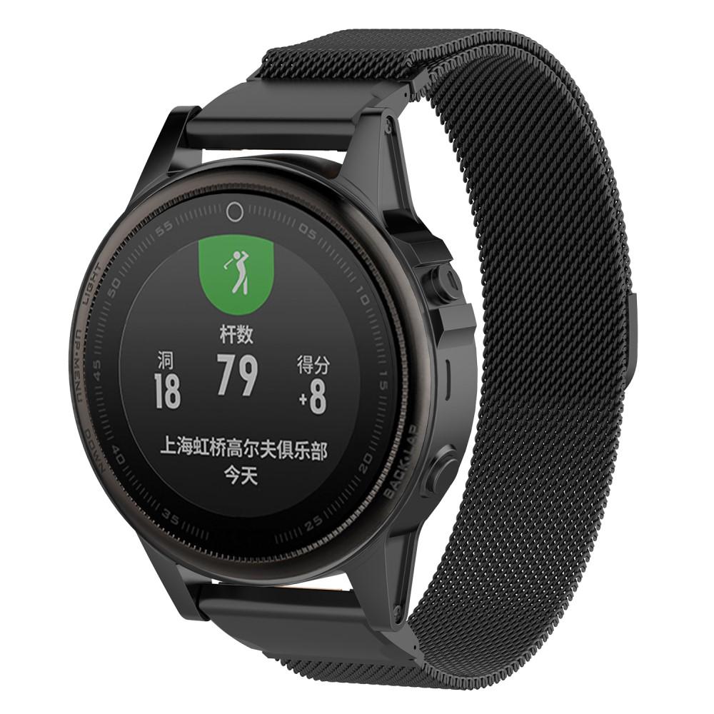 Garmin Fenix 7S Pro Armbånd Milanese Loop, Sort
