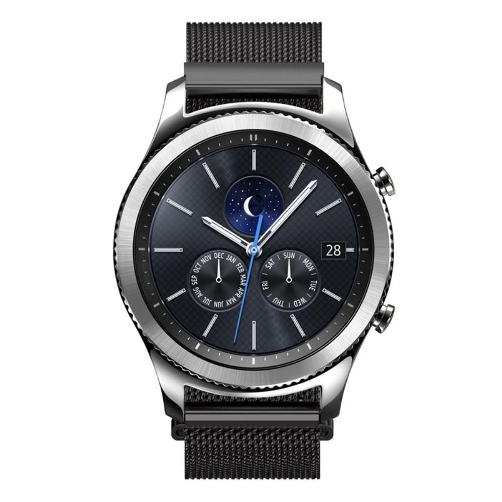 Samsung Gear S3 Frontier Armbånd Milanese Loop, Sort