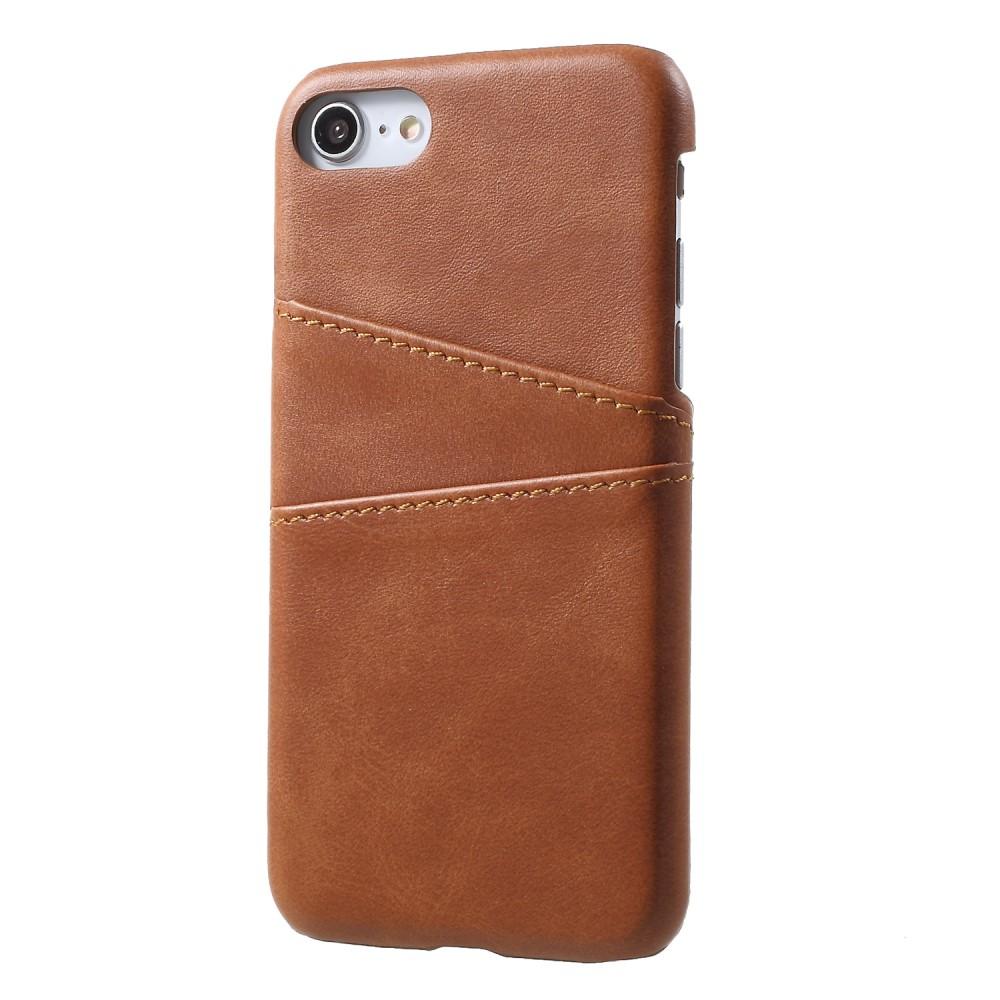 iPhone 7 Smart cover med 2 kortholdere, Brun