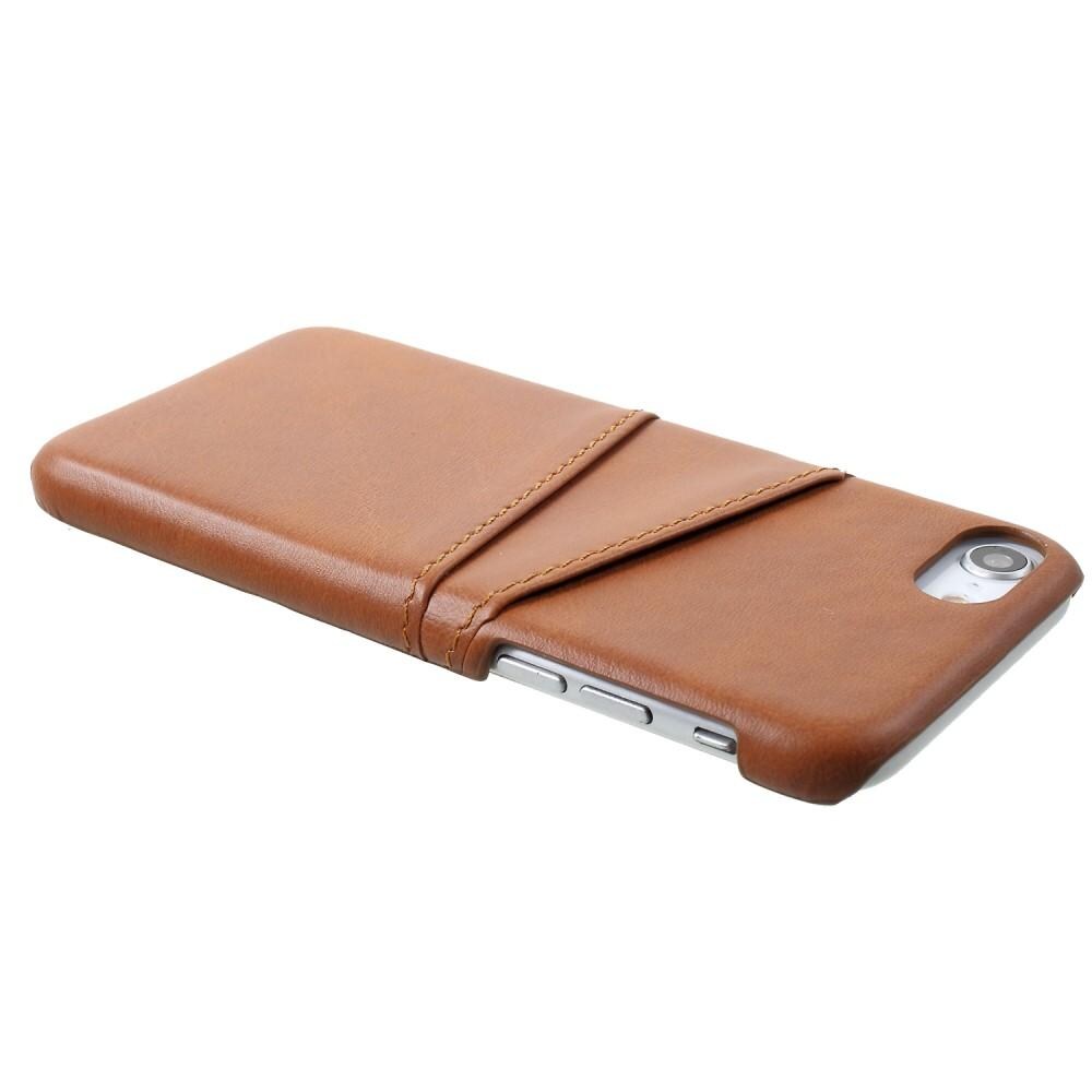 iPhone 7 Smart cover med 2 kortholdere, Brun