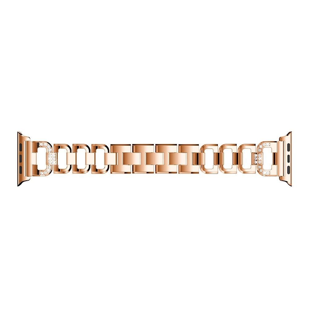 Apple Watch Series 4-6 40mm Luksuriøst armbånd med glitrende sten, Rose guld