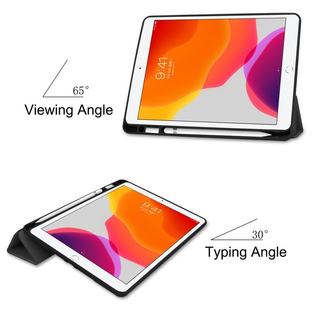 Apple iPad 10.2 7th Gen (2019) Tri-fold etui med penneholder, Sort