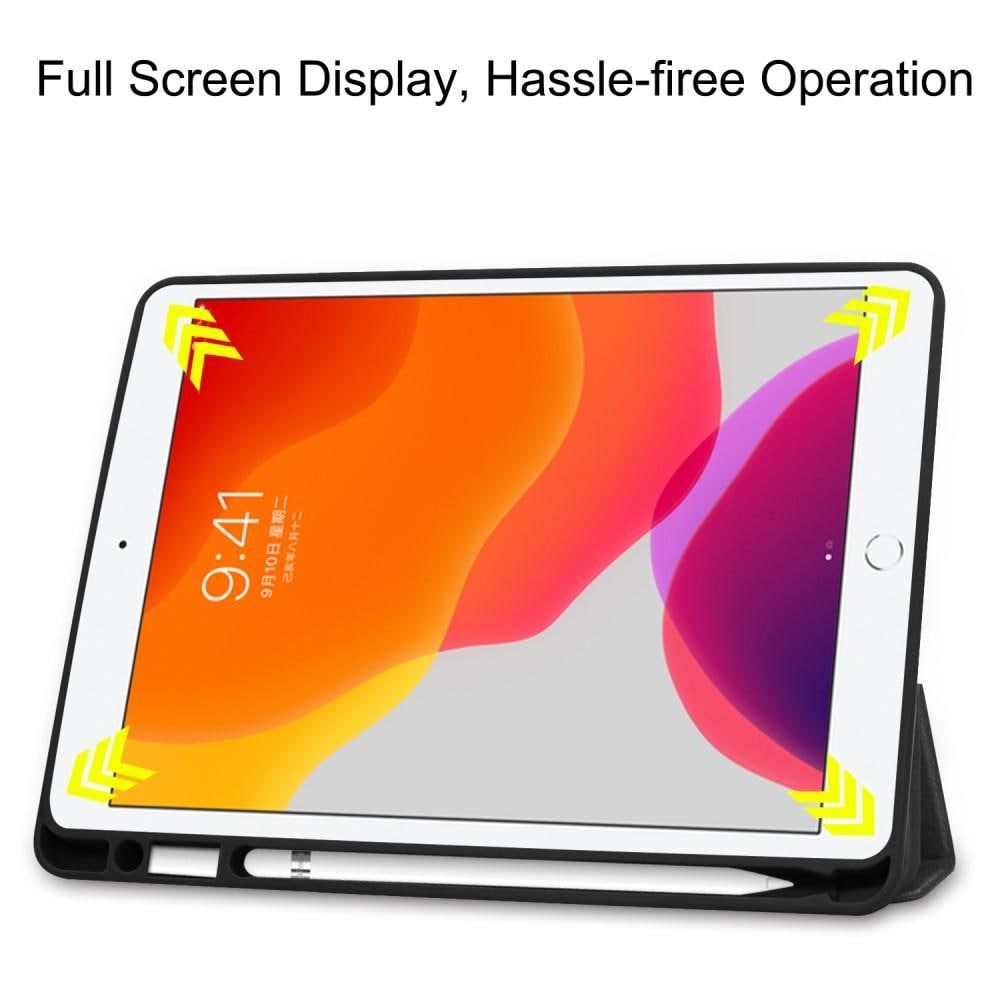 Apple iPad 10.2 7th Gen (2019) Tri-fold etui med penneholder, Sort