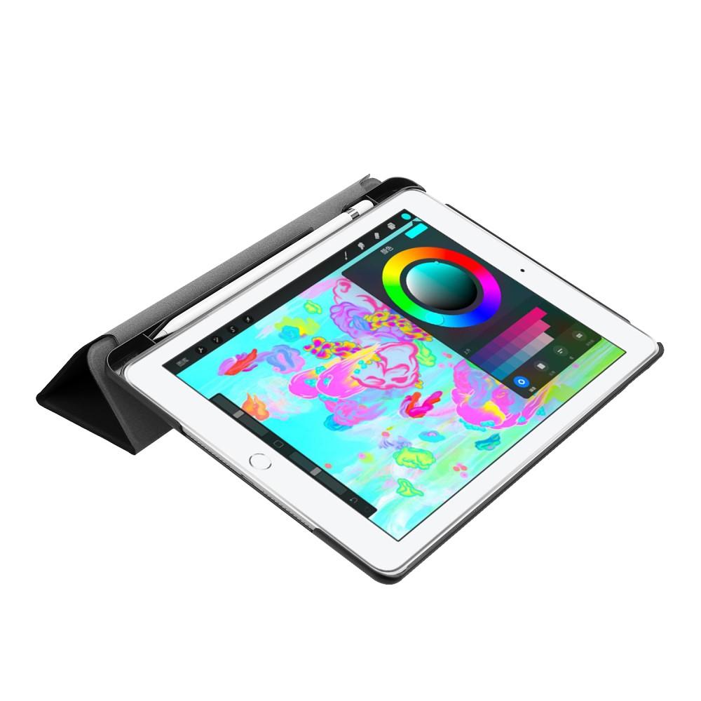 Apple iPad 9.7 6th Gen (2018) Tri-fold etui med penneholder, Sort