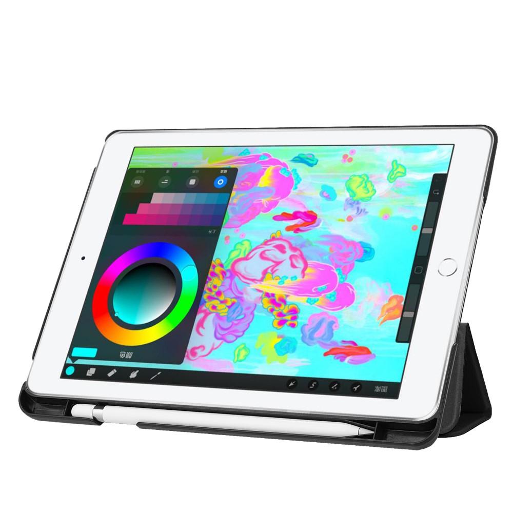 Apple iPad 9.7 6th Gen (2018) Tri-fold etui med penneholder, Sort