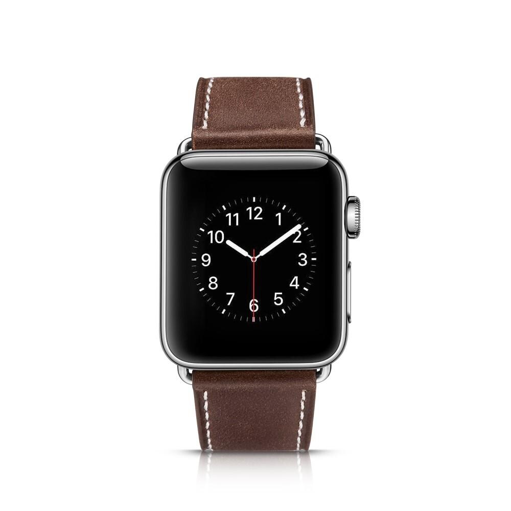 Apple Watch Series 7 41mm Armbånd i ægte læder, Brun
