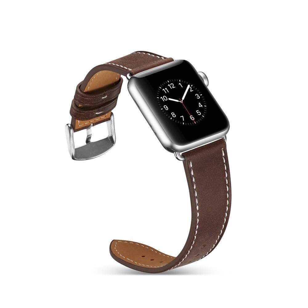 Apple Watch Series 7 41mm Armbånd i ægte læder, Brun